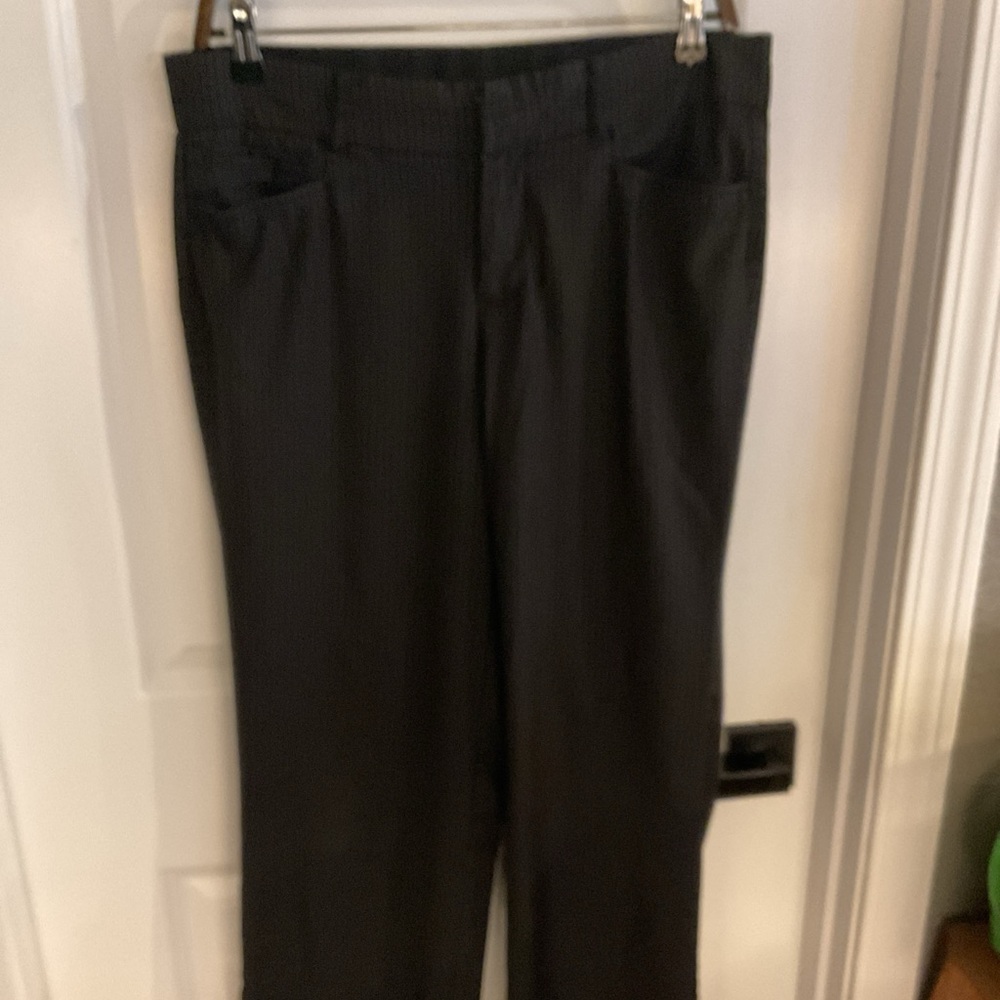 Dockers - Flat Front Dress Pants - Black with White Pinstripes - Ladies Size 10